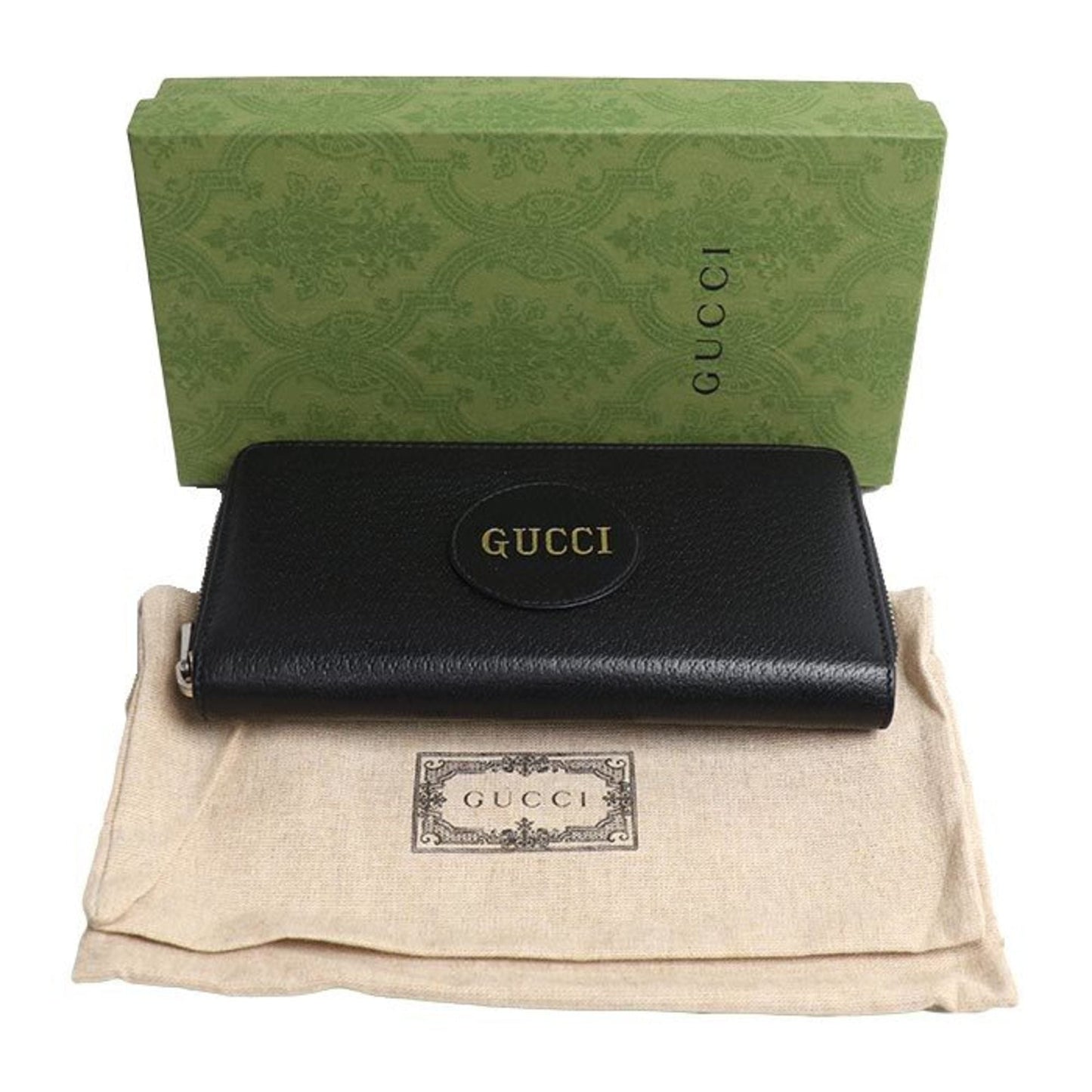 Gucci Black Leather Long Wallet (Bi-Fold)