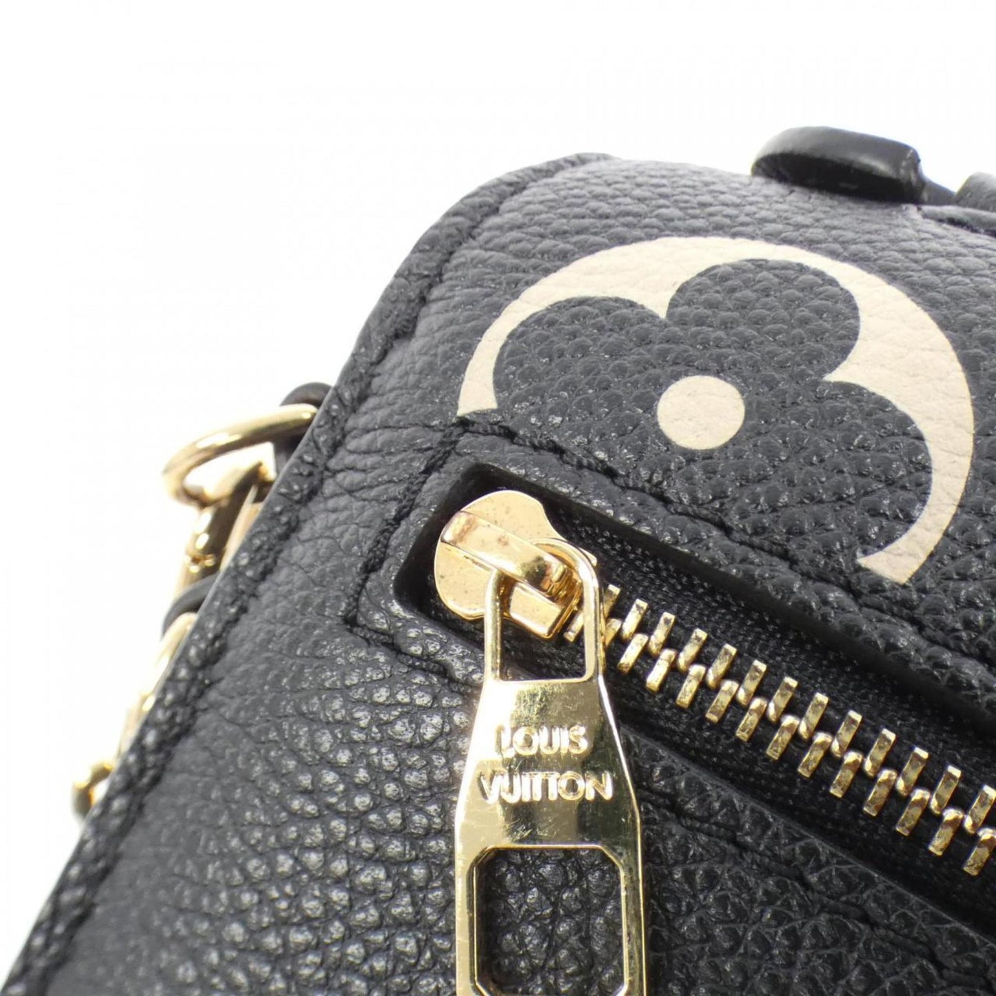 Louis Vuitton Beige Black Leather Pochette Shoulder Bag