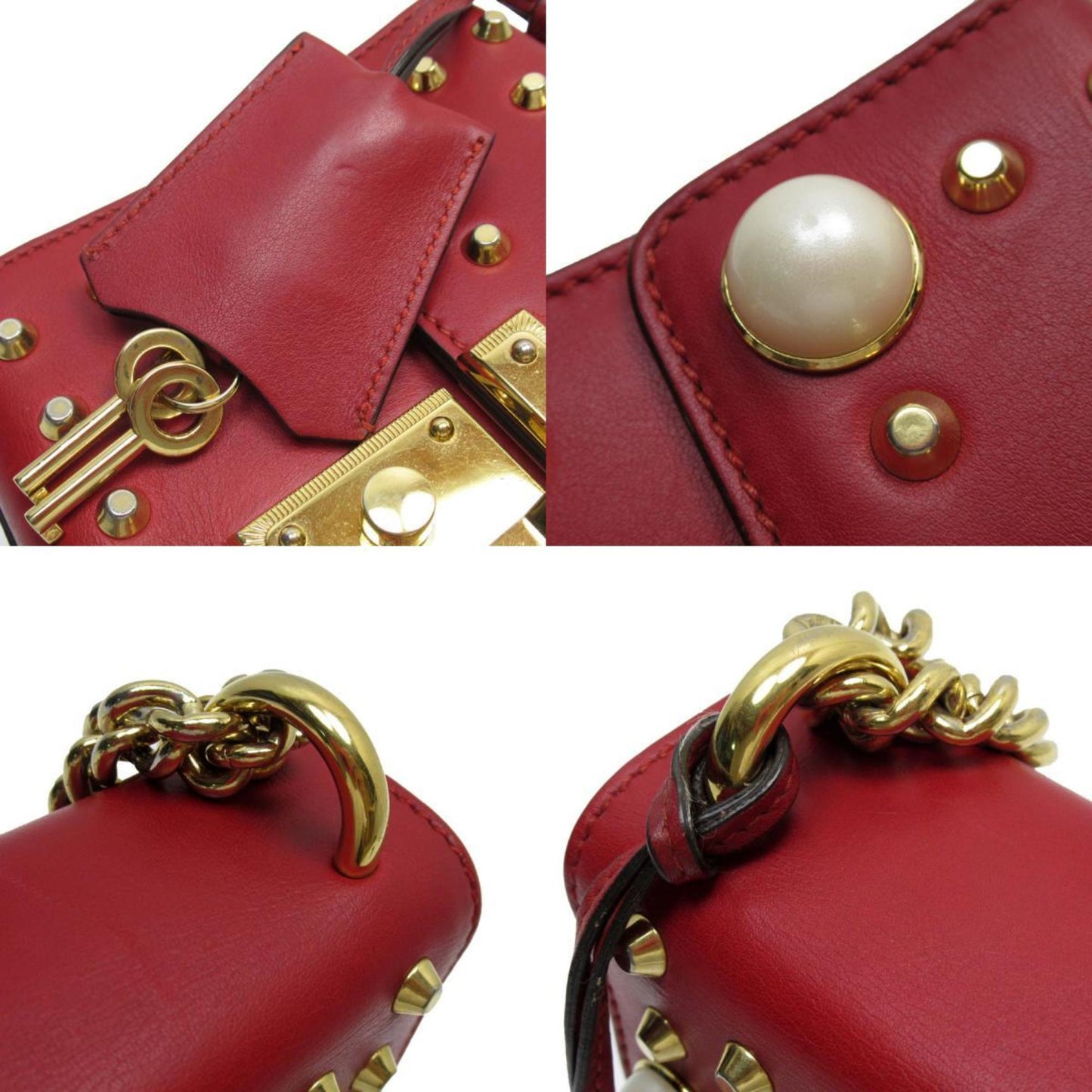 Gucci Red Color Leather Shoulder Bag