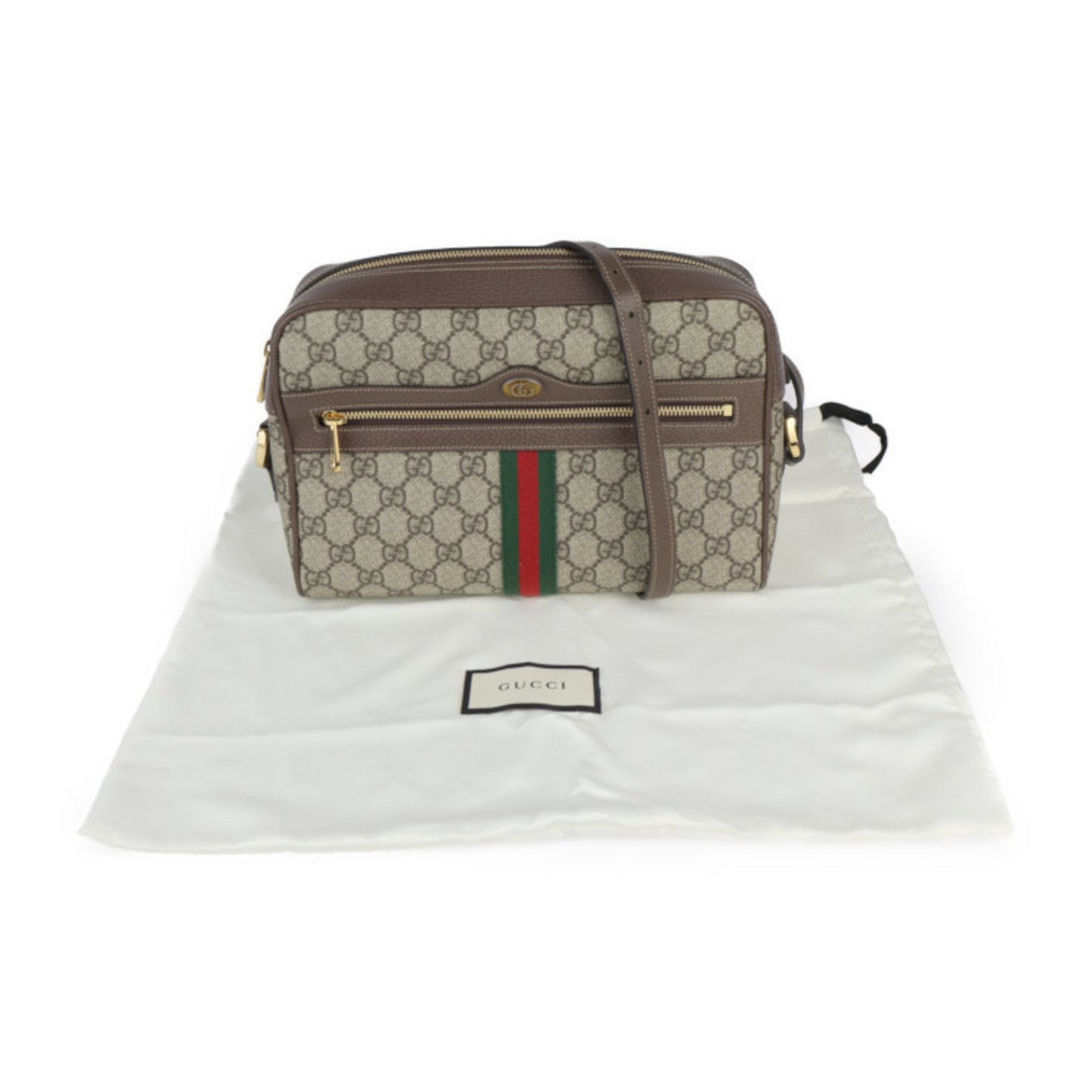 Gucci Beige Gg Supreme Leather Shoulder Bag