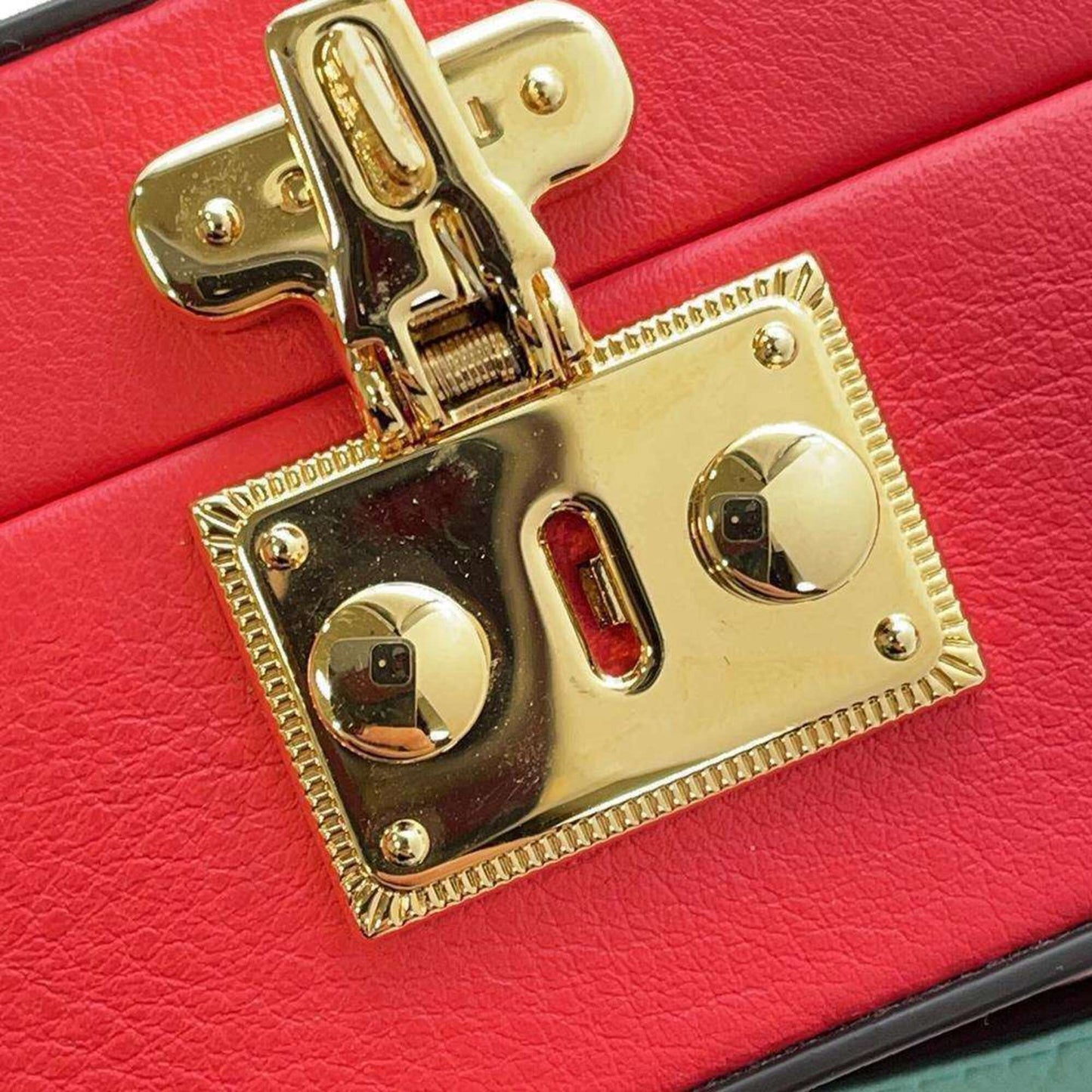 Gucci Green Red Color Leather Shoulder Bag