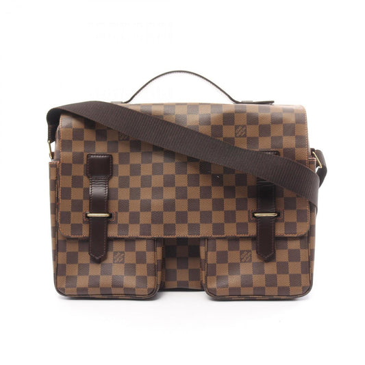 Louis Vuitton Damier Brown Coated Canvas Leather Shoulder Bag ()