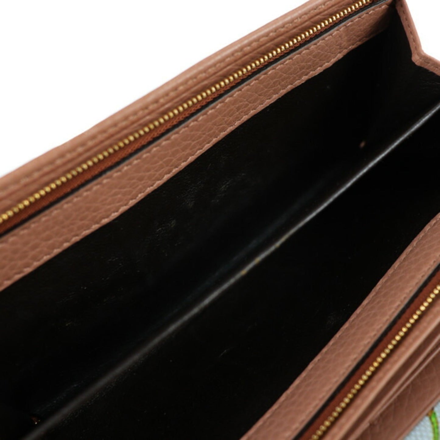 Gucci Gucci Swing Brown Pink Leather Long Wallet (Bi-Fold)