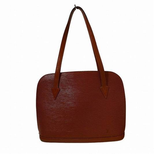 Louis Vuitton Brown Leather Shoulder Bag Tote Bag ()