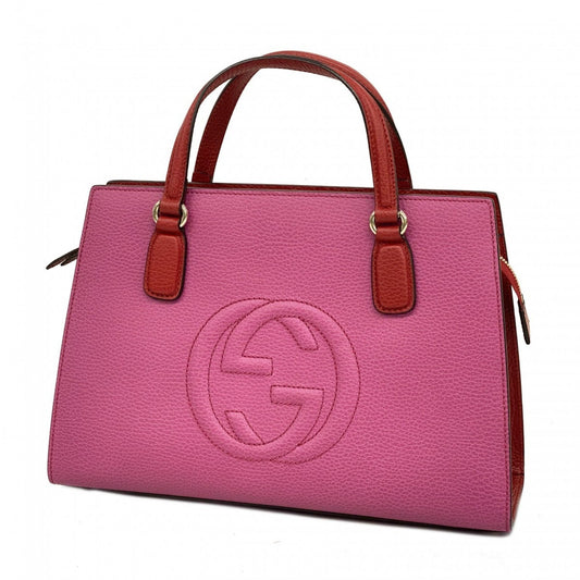 Gucci Pink Red Color Leather Handbag