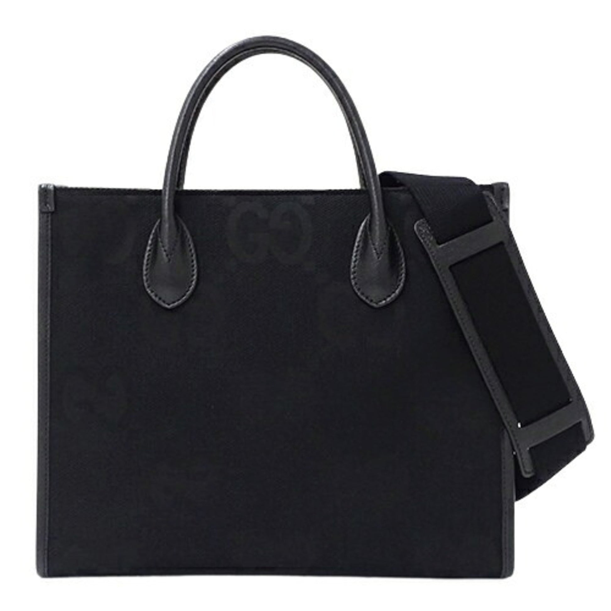 Gucci Black Canvas Handbag Shoulder Bag Tote Bag ()