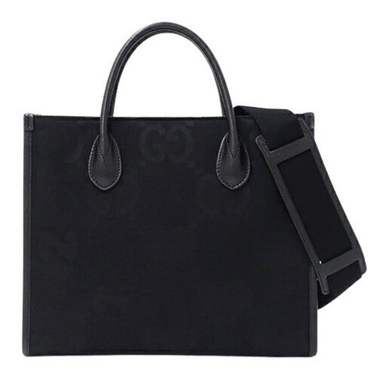 Gucci Black Canvas Handbag Shoulder Bag Tote Bag ()