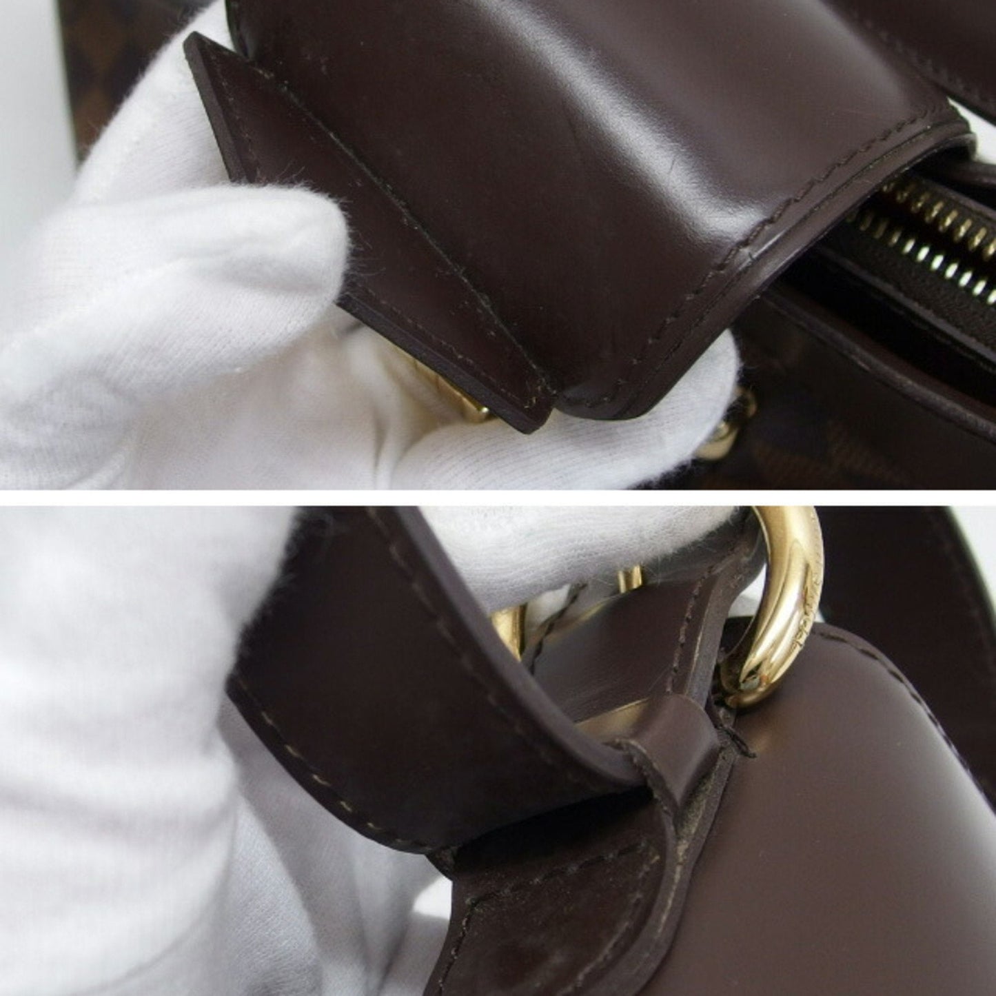 Louis Vuitton Damier Canvas Dark Brown Damier Canvas Leather Shoulder Bag