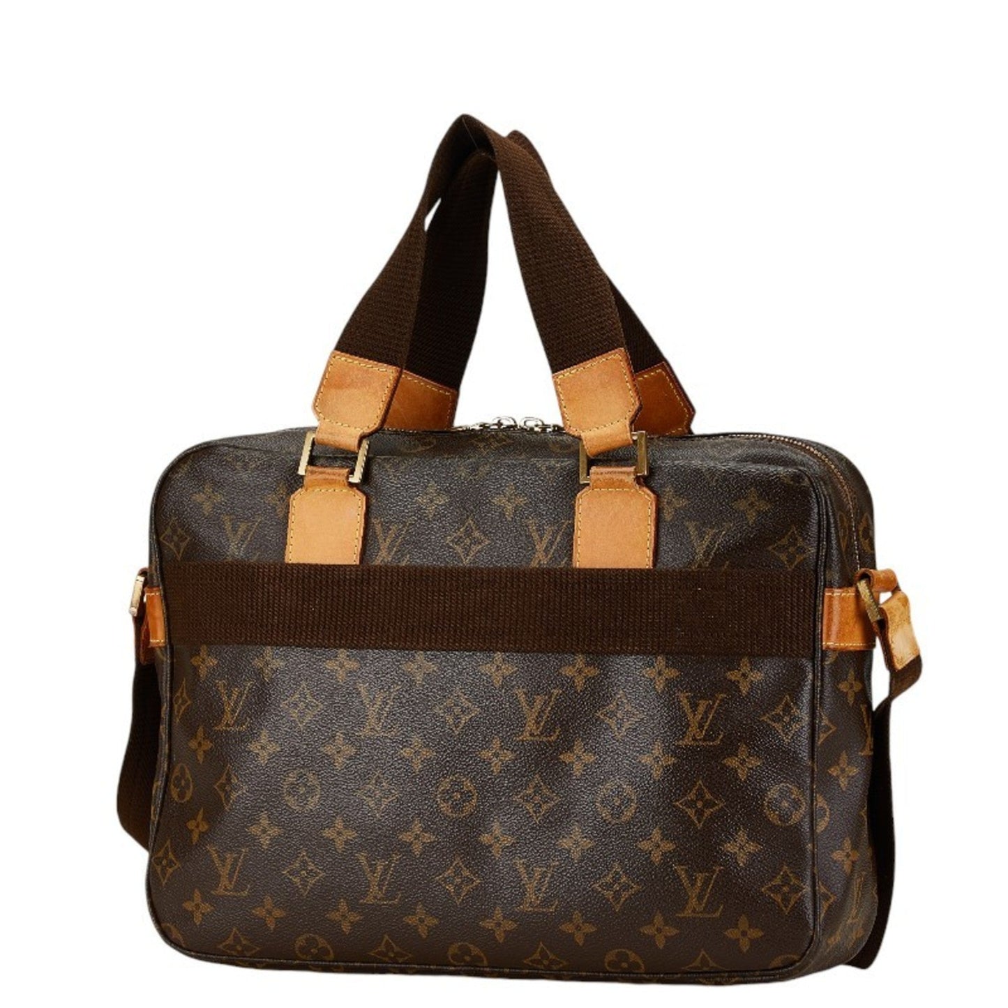 Louis Vuitton Brown Pvc Leather Handbag Shoulder Bag
