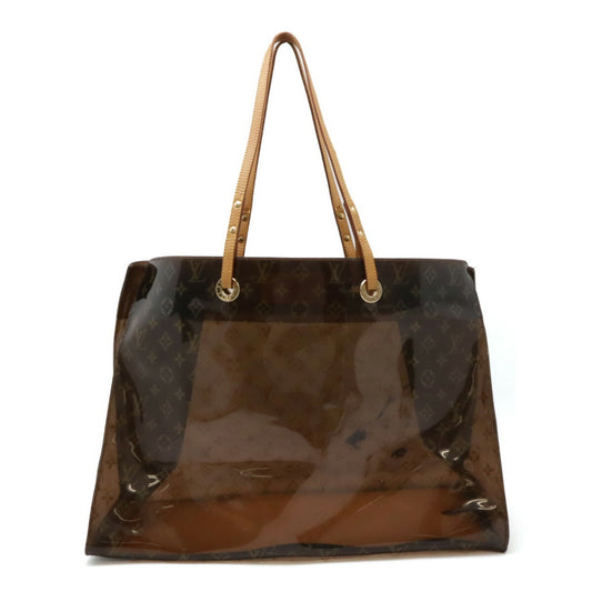 Louis Vuitton Brown Clear Vinyl Leather Beach Bag Shoulder Bag Tote Bag ()