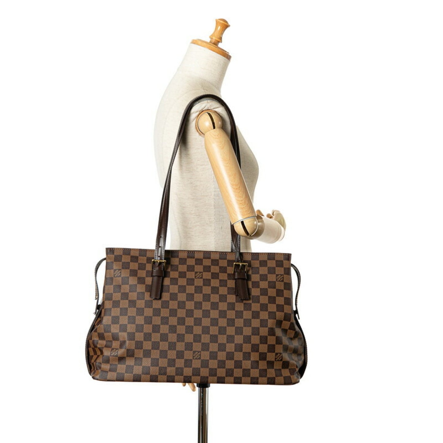 Louis Vuitton Brown Pvc Leather Shoulder Bag Tote Bag