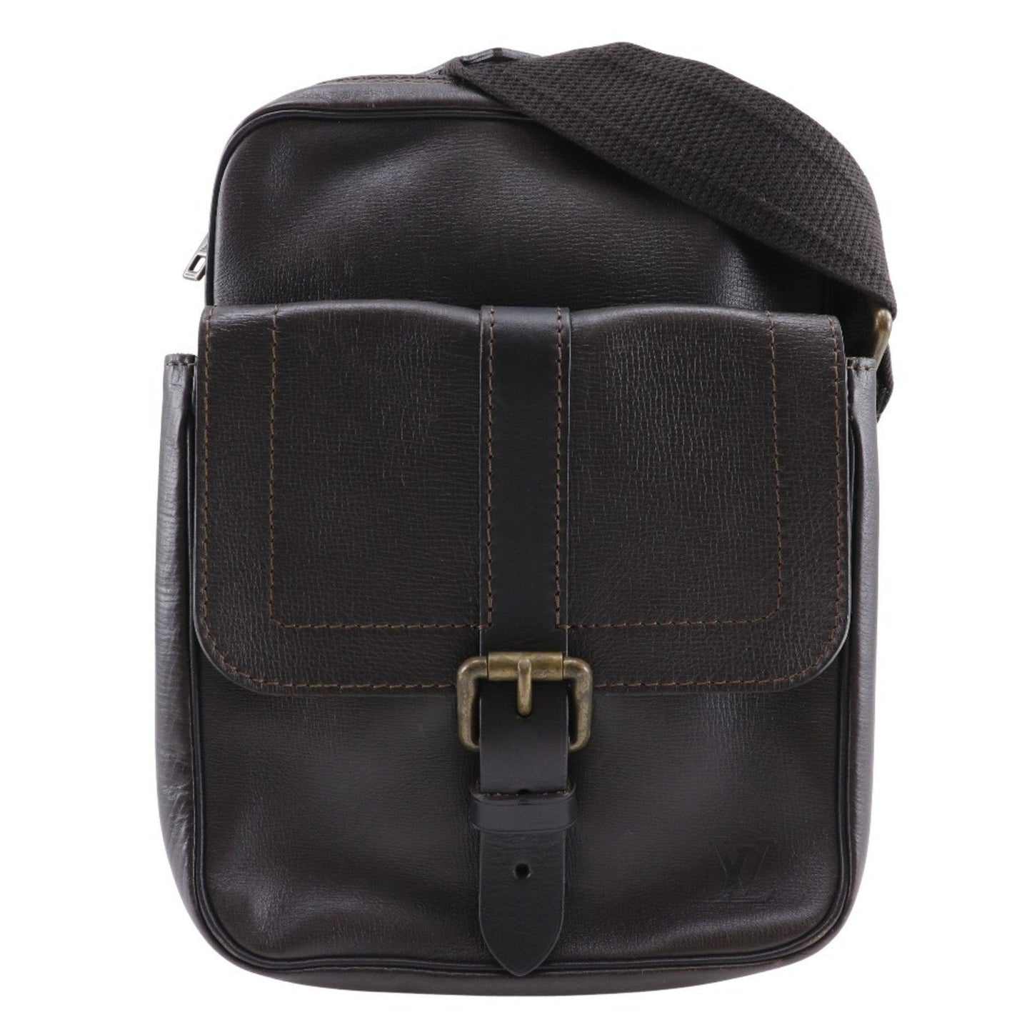 Louis Vuitton Brown Coffee Leather Shoulder Bag ()