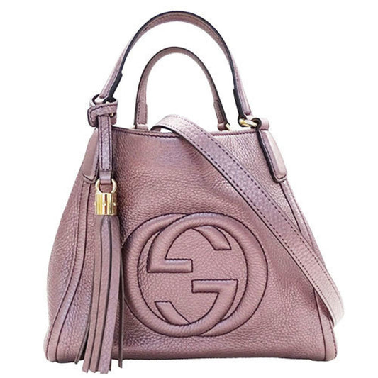 Gucci Metallic Purple Leather Handbag Shoulder Bag ()