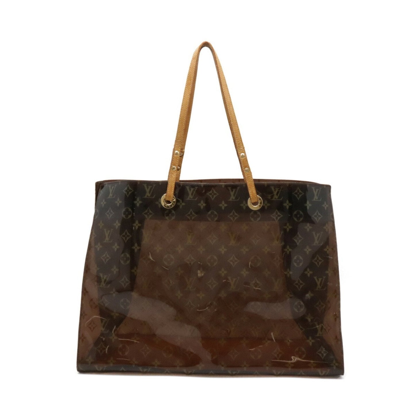 Louis Vuitton Brown Clear Monogram Beach Bag Shoulder Bag Tote Bag ()