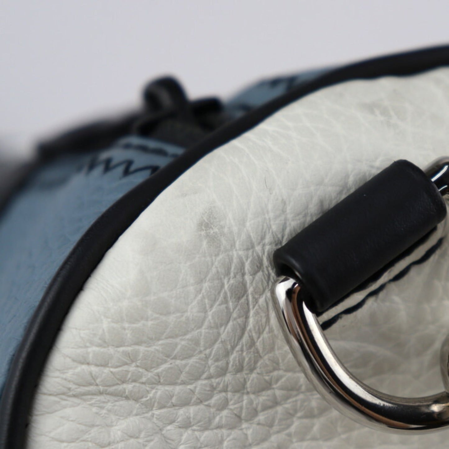 Louis Vuitton Gray White Yellow Leather Handbag Shoulder Bag