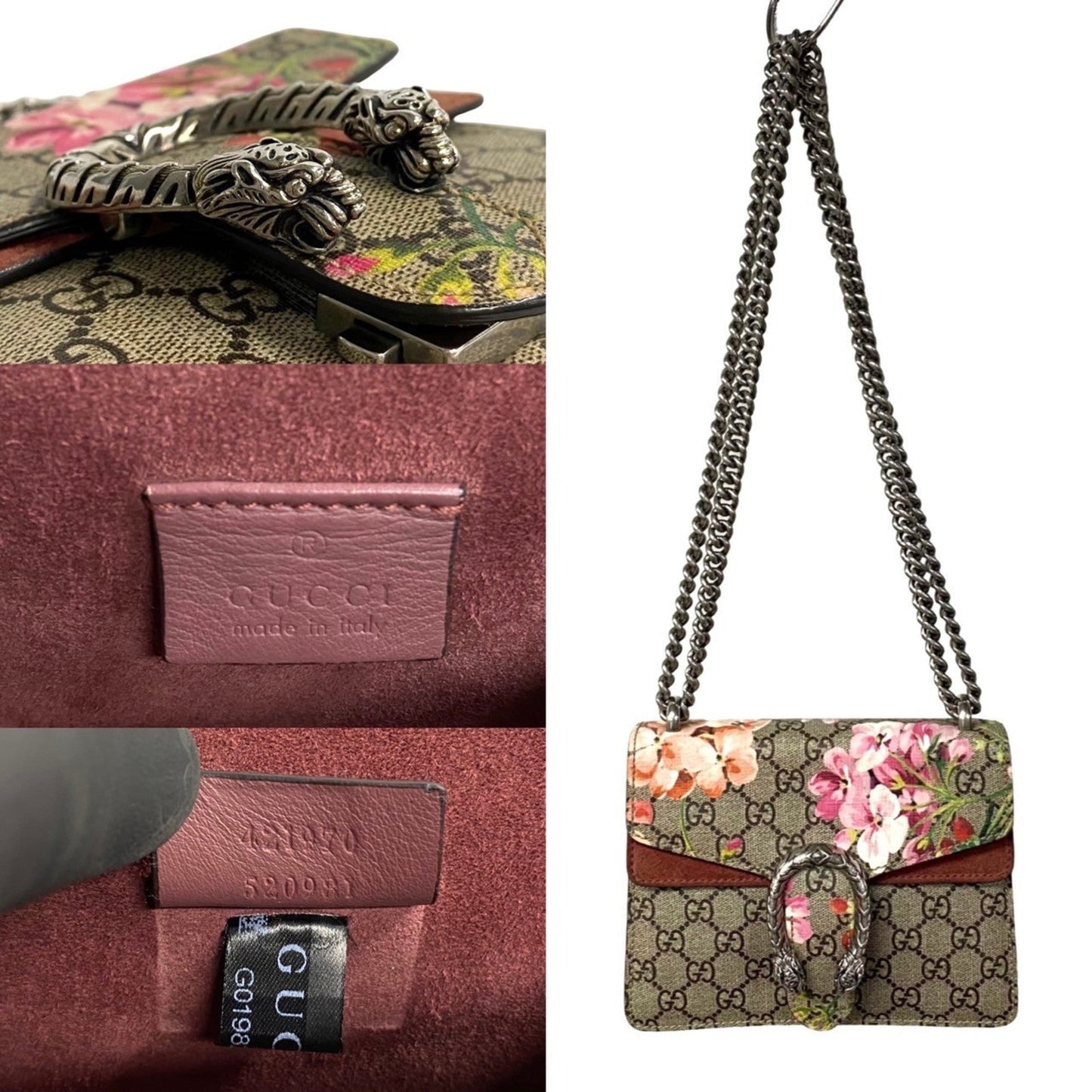 Gucci Brown Leather Pvc Shoulder Bag