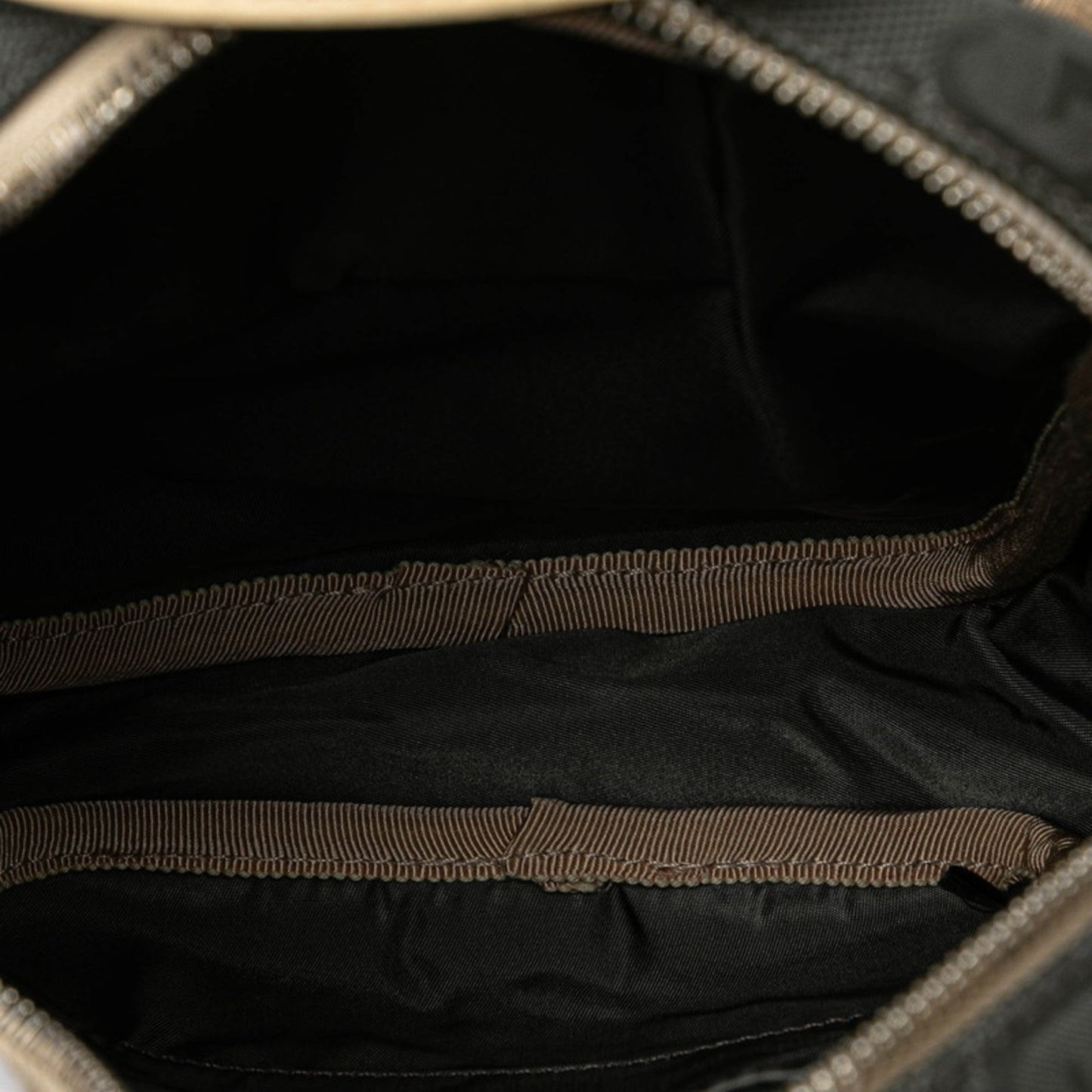 Gucci Beige Gray Nylon Leather Handbag Shoulder Bag