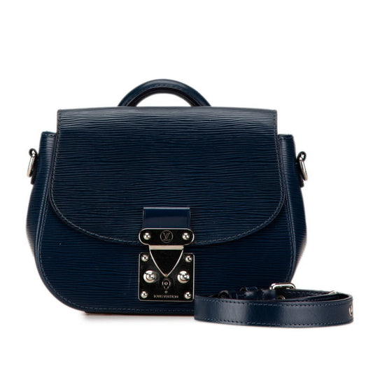 Louis Vuitton Navy Leather Handbag Shoulder Bag ()