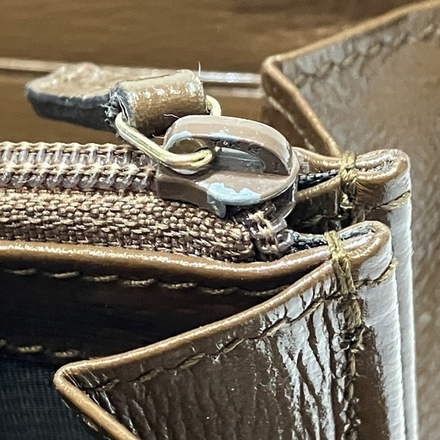 Gucci Brown Gg Supreme Canvas Leather Coin Purse/Coin Case