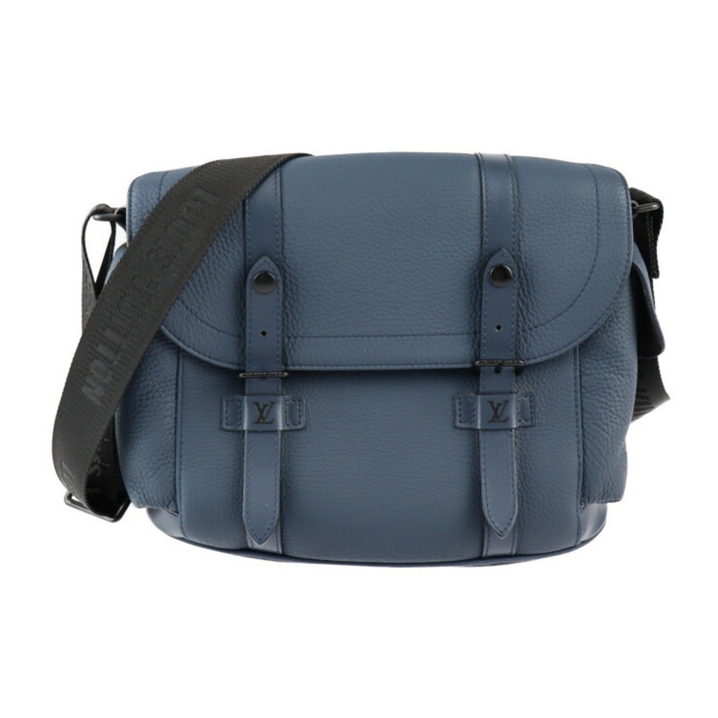 Louis Vuitton Black Navy Blue Handbag Shoulder Bag Tote Bag ()