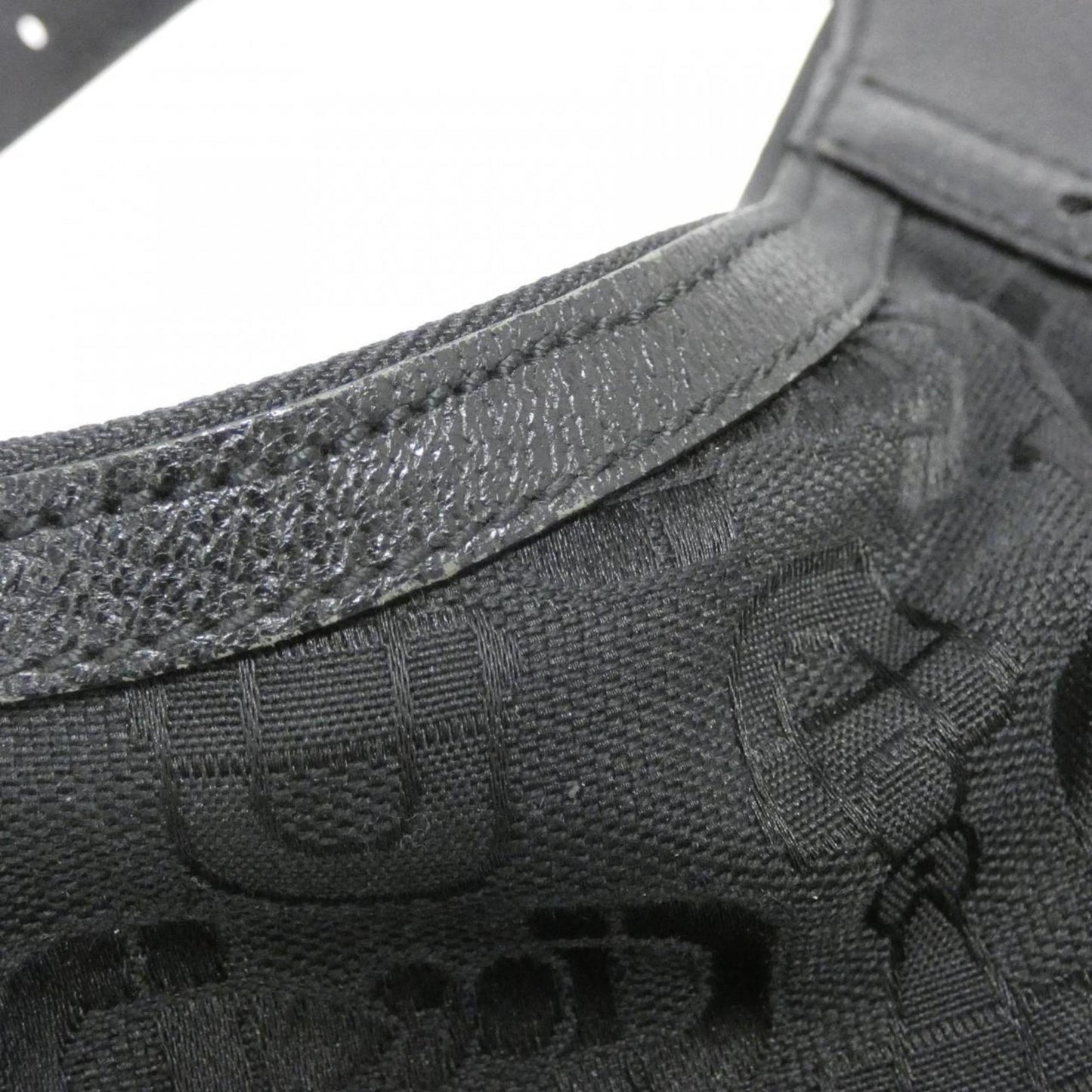 Gucci Black Canvas Leather Shoulder Bag
