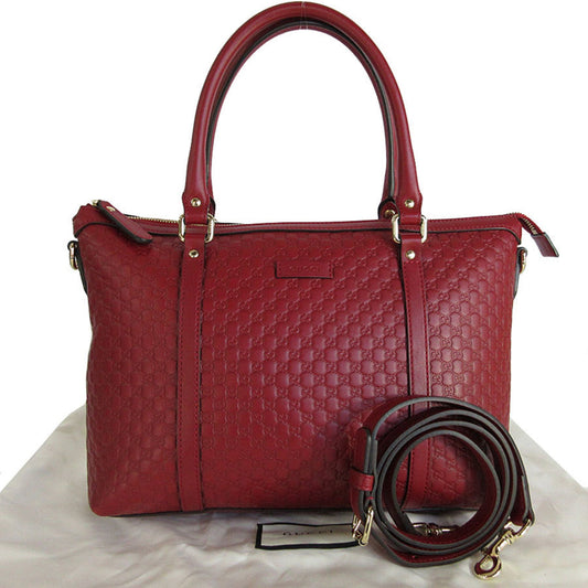 Gucci Dark Red Leather Handbag Shoulder Bag ()