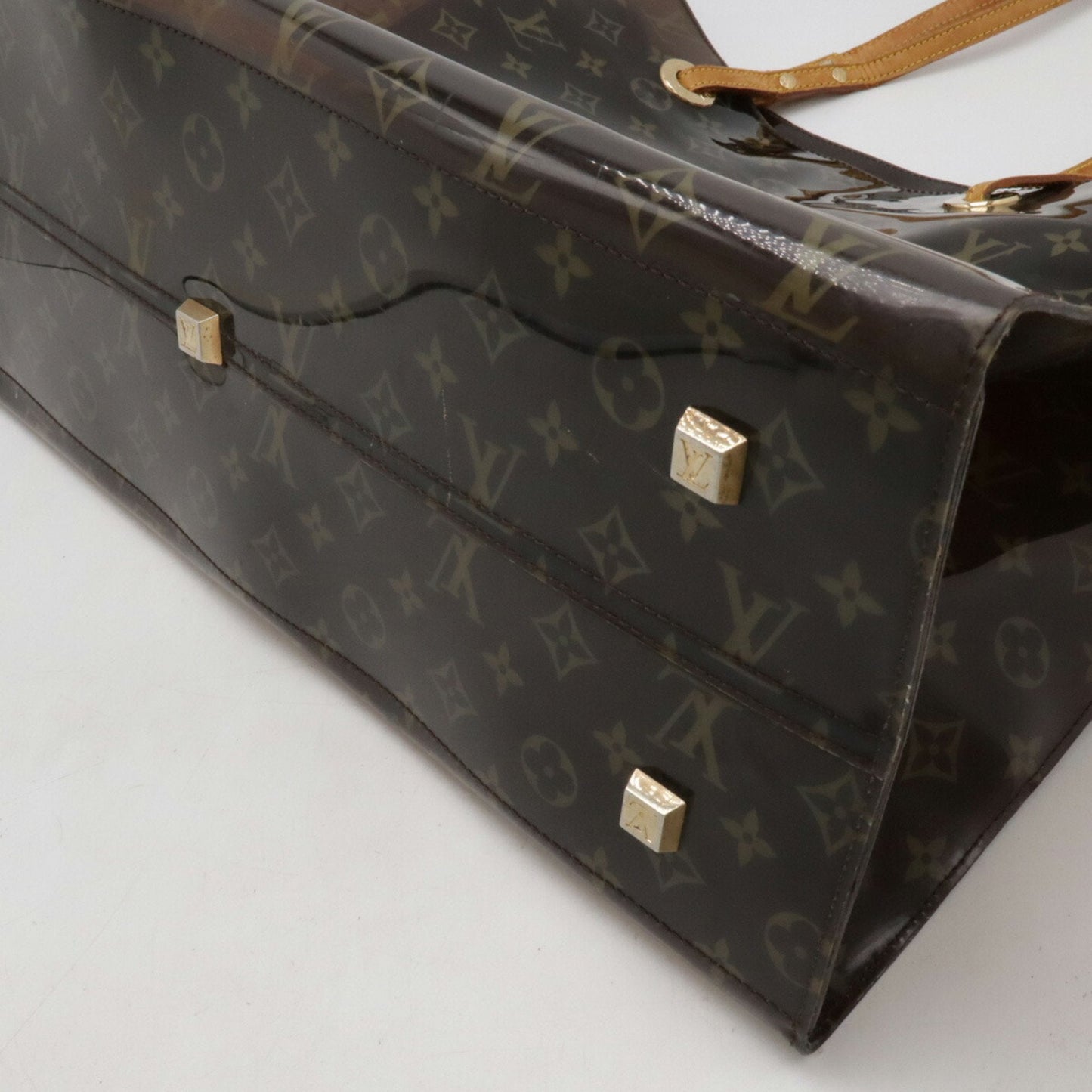 Louis Vuitton Brown Clear Monogram Beach Bag Shoulder Bag Tote Bag