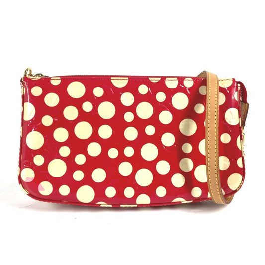 Louis Vuitton Red Color White Patent Leather Pochette Pouch Shoulder Bag ()