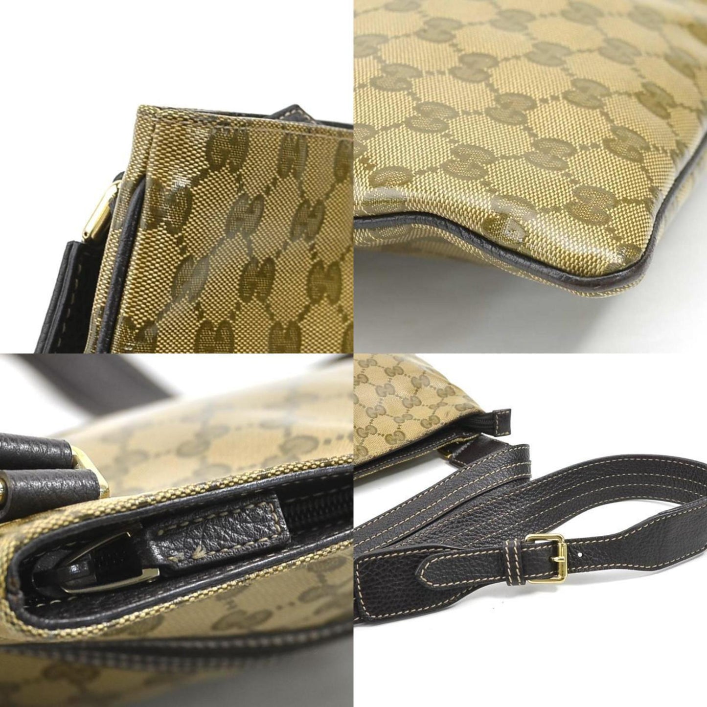 Gucci Brown Pvc Leather Shoulder Bag