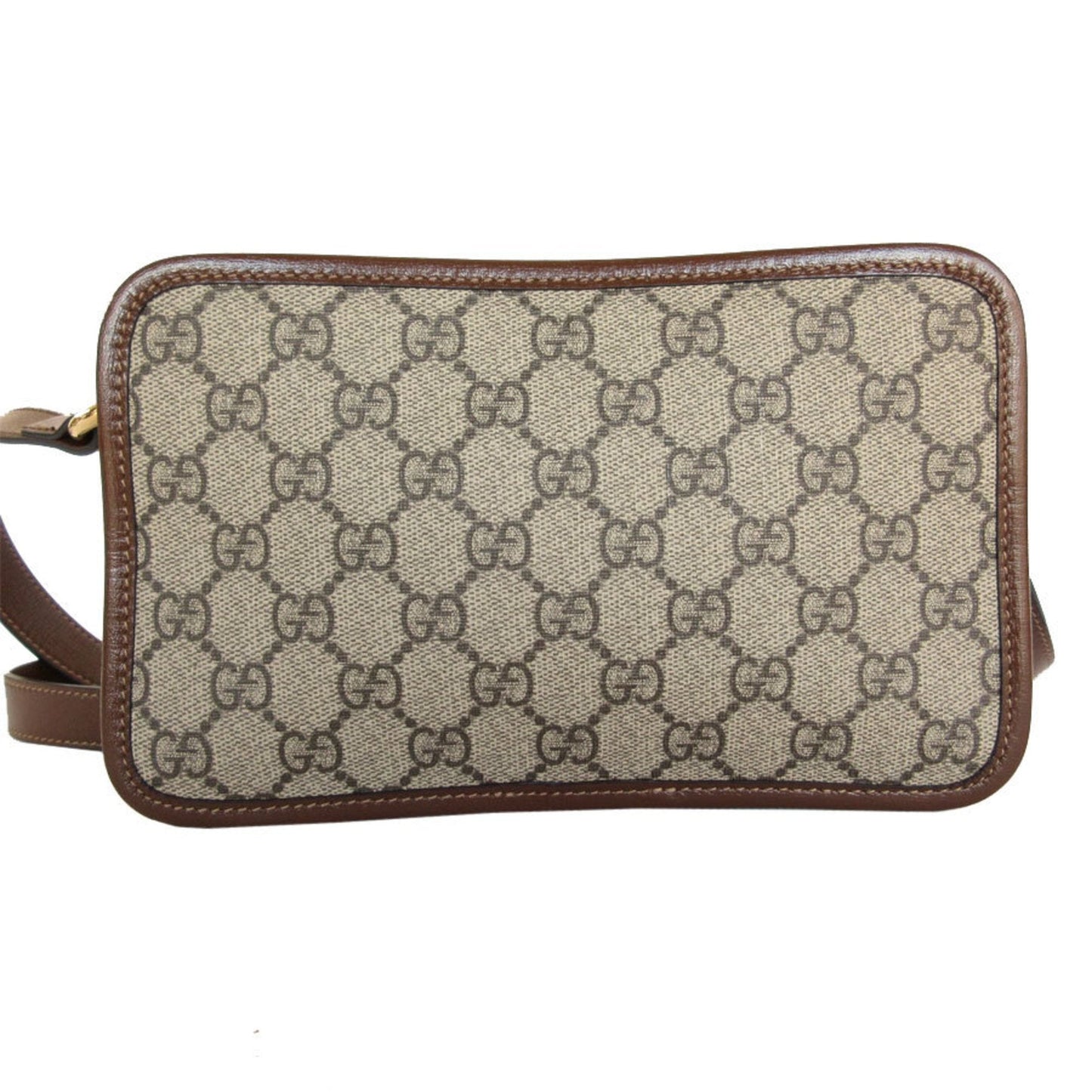 Gucci Beige Brown Pvc Leather Shoulder Bag