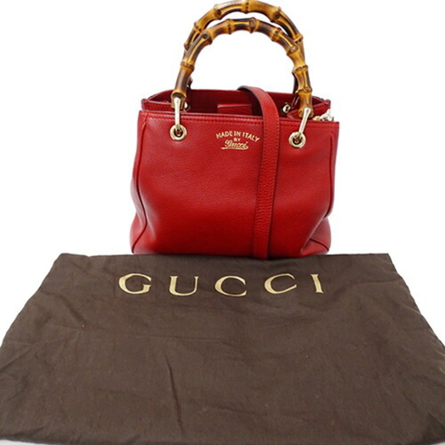 Gucci Red Color Leather Handbag Shoulder Bag