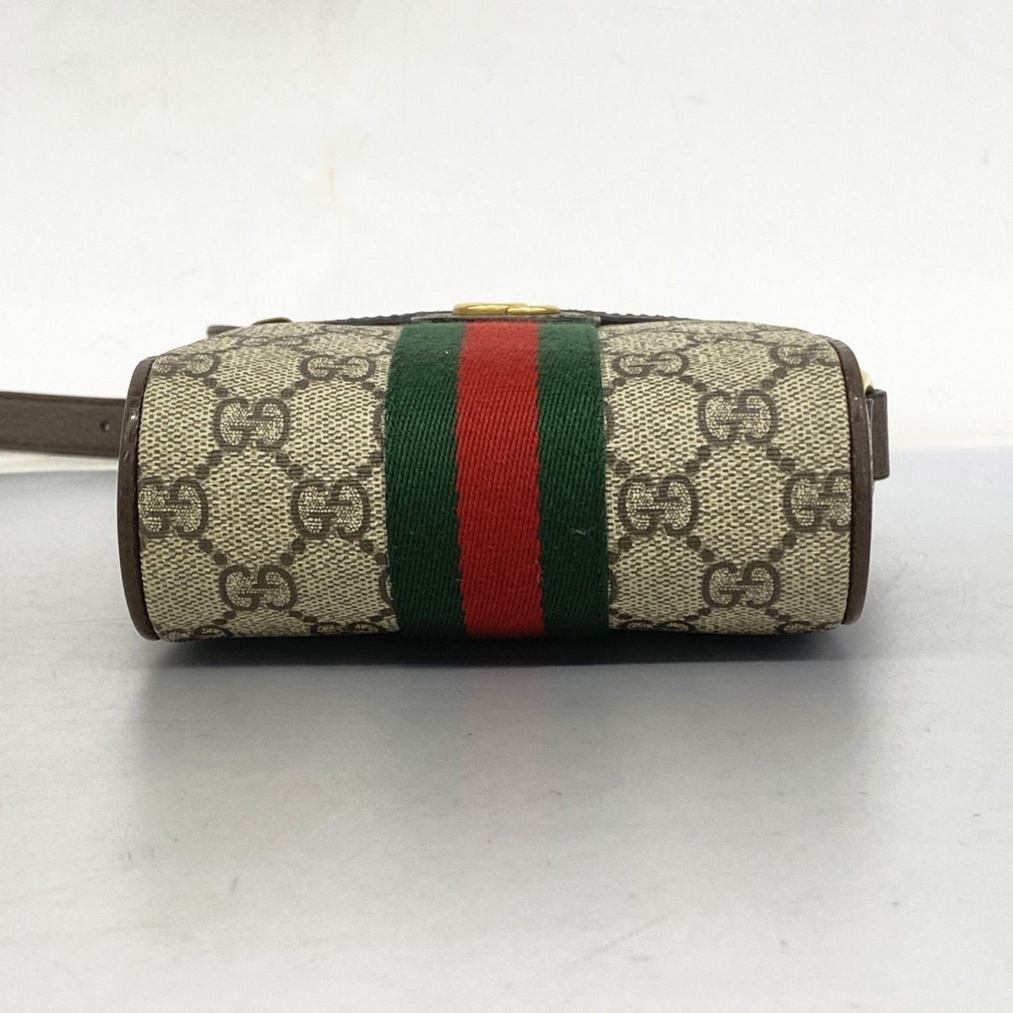 Gucci Brown Green Red Color Pvc Leather Shoulder Bag