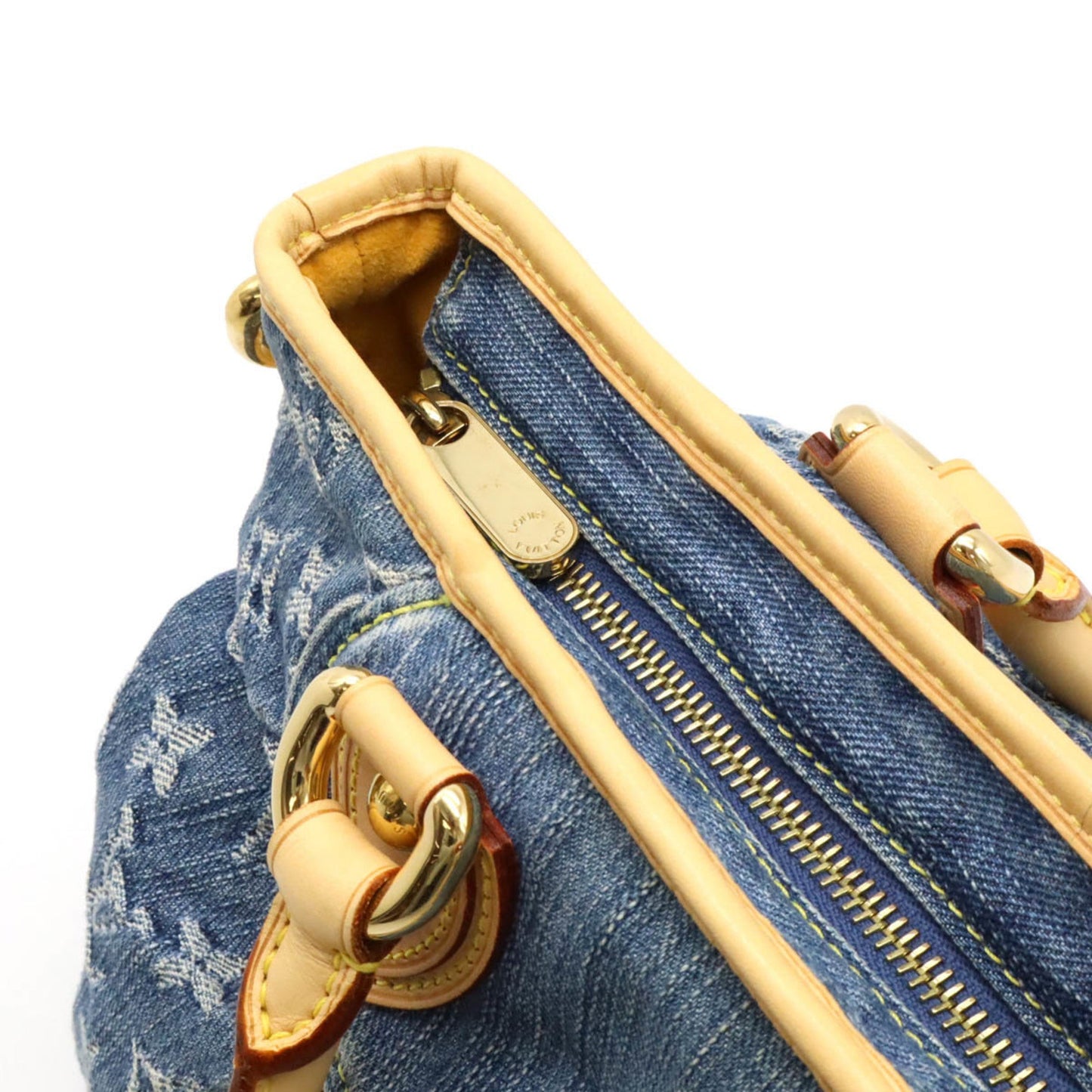 Louis Vuitton Blue Monogram Denim Handbag Shoulder Bag Tote Bag