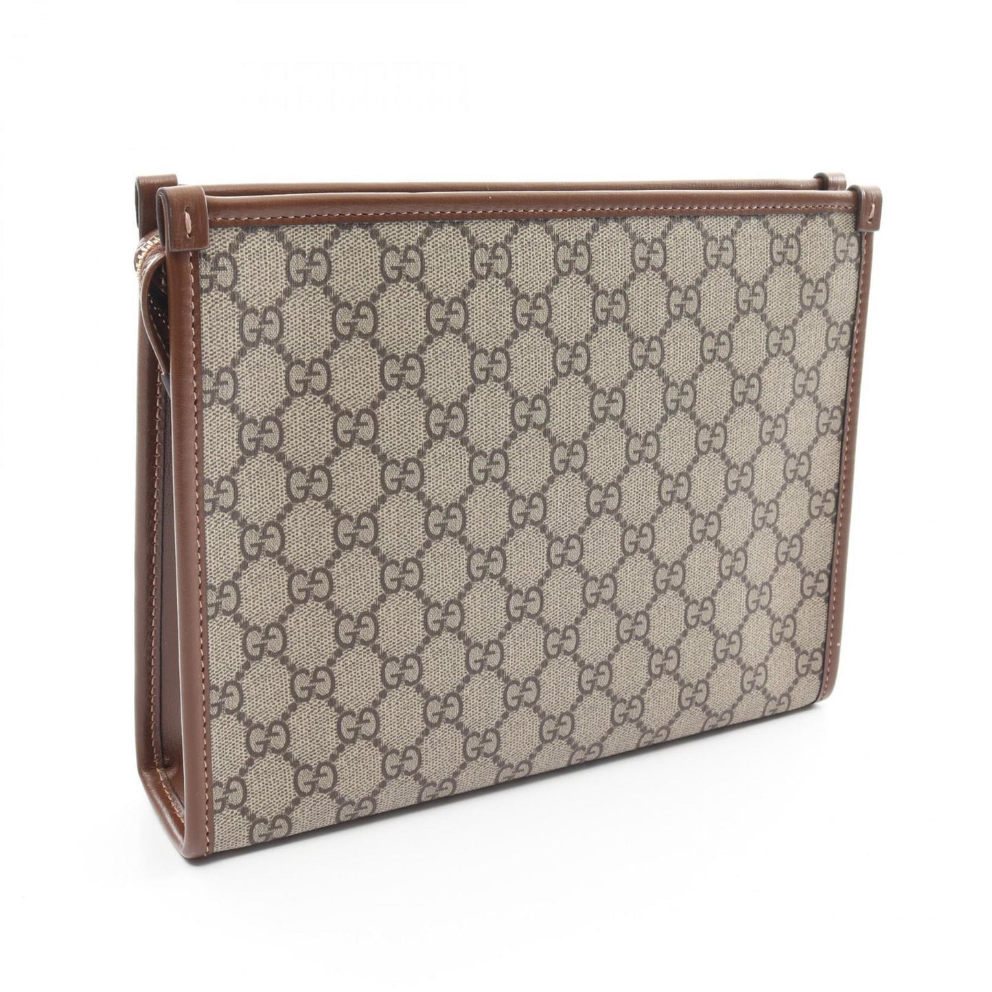 Gucci Beige Brown Gg Supreme Clutch Bag