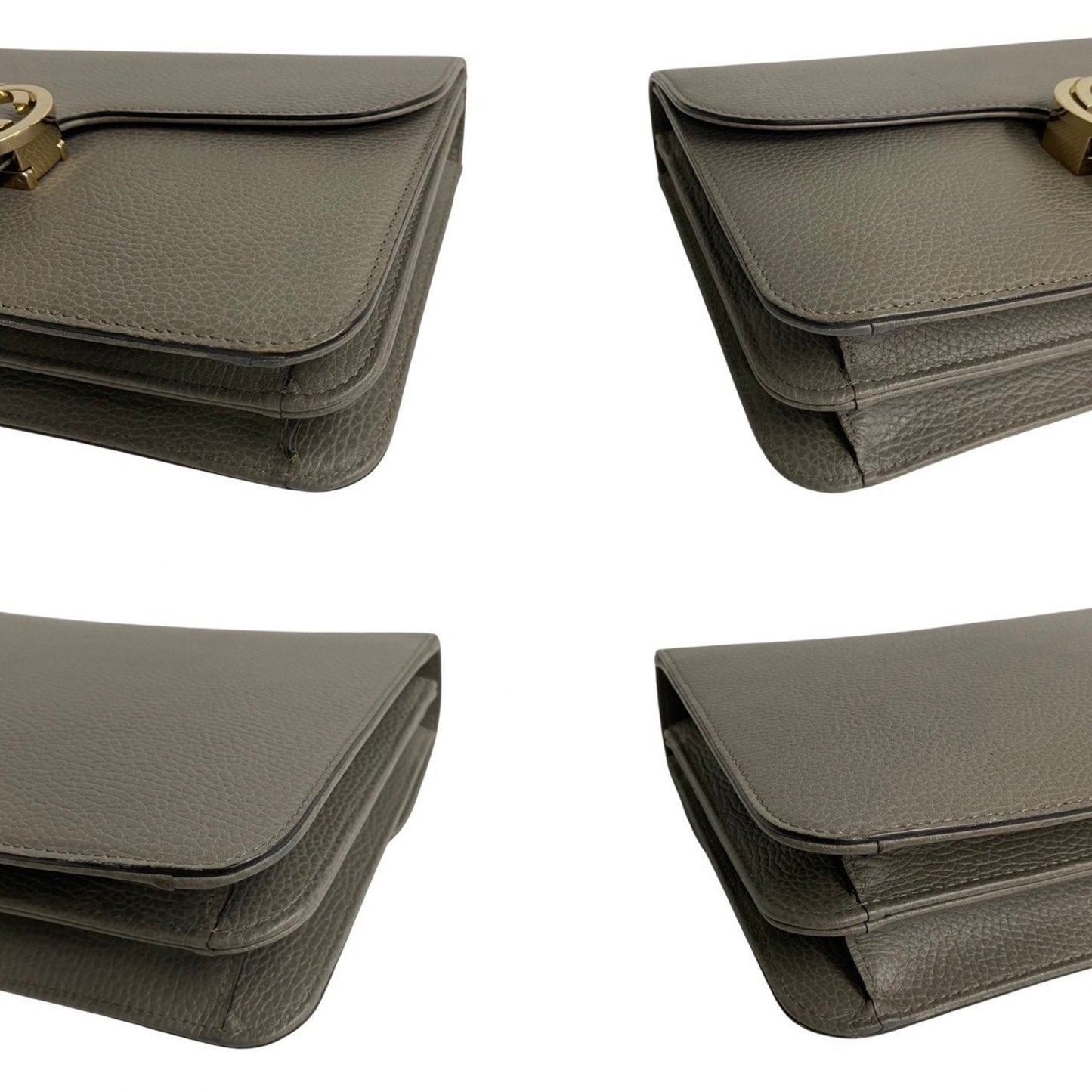 Gucci Gray Leather Handbag Shoulder Bag