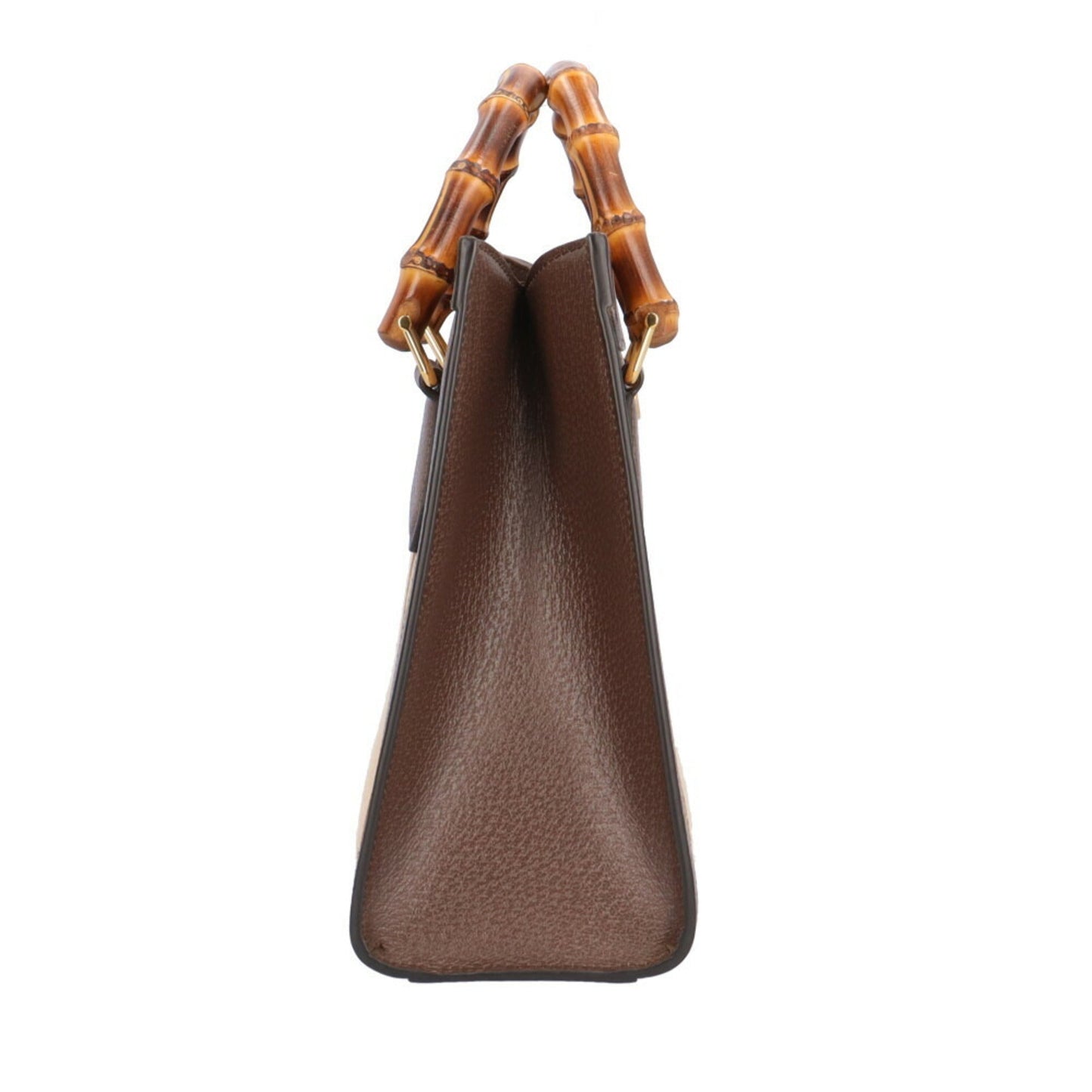 Gucci Brown Bamboo Gg Canvas Leather Shoulder Bag