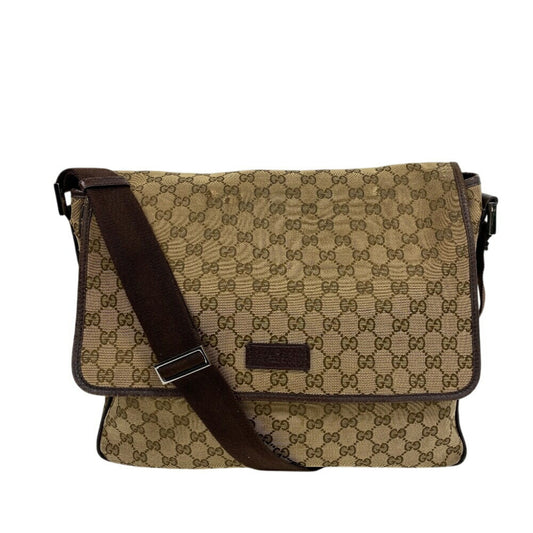 Gucci Gg Canvas Brown Gg Canvas Leather Shoulder Bag ()