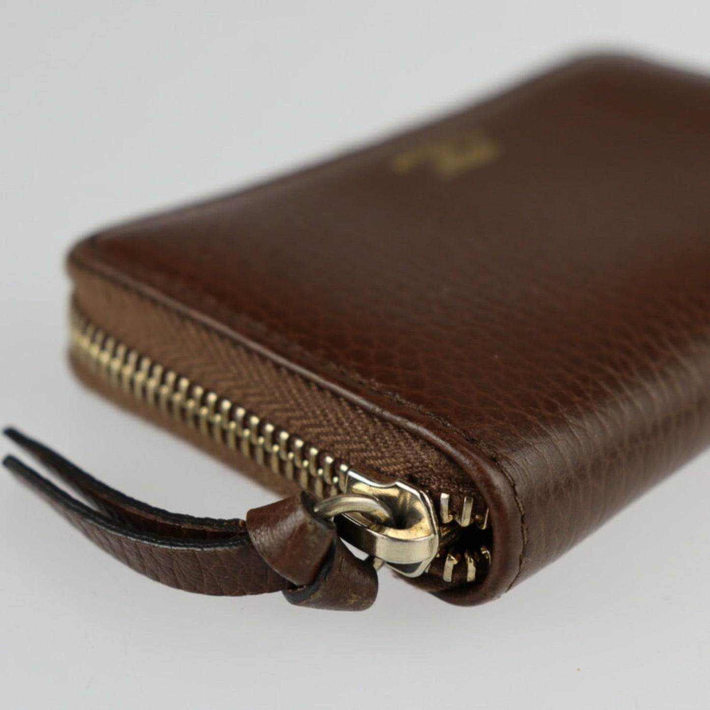 Gucci Gucci Swing Brown Leather Coin Purse/Coin Case