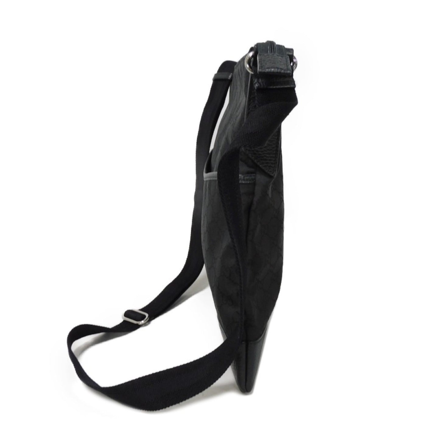 Gucci Black Nylon Canvas Leather Messenger Bag Shoulder Bag