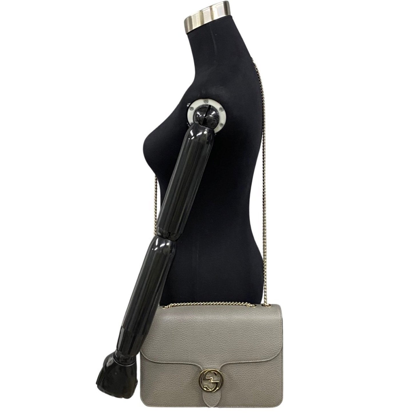 Gucci Gray Leather Handbag Shoulder Bag