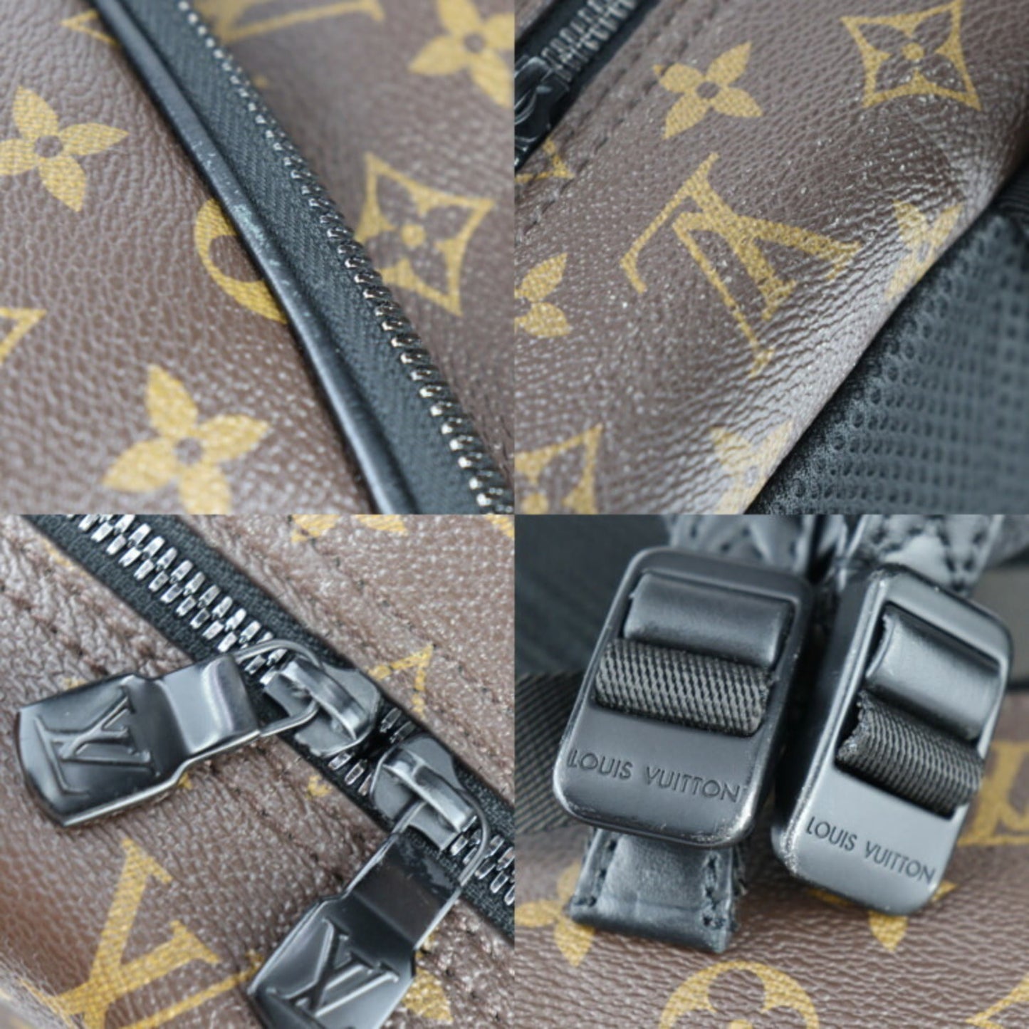 Louis Vuitton Black Brown Pvc Leather Backpack