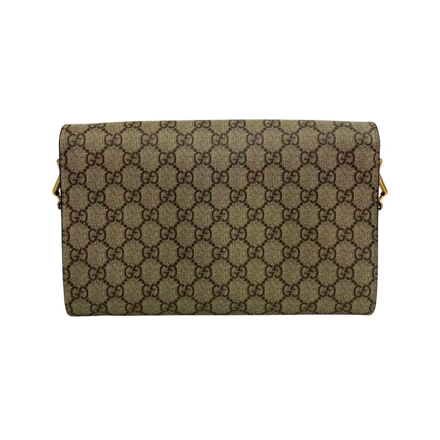Gucci Brown Gold Pvc Leather Shoulder Bag