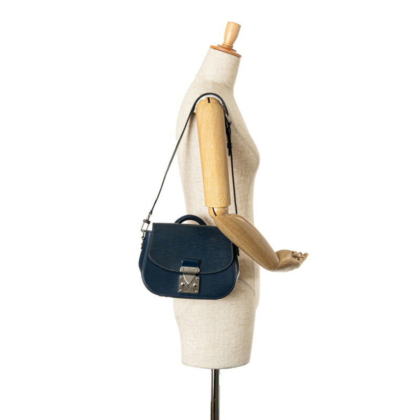 Louis Vuitton Navy Leather Handbag Shoulder Bag
