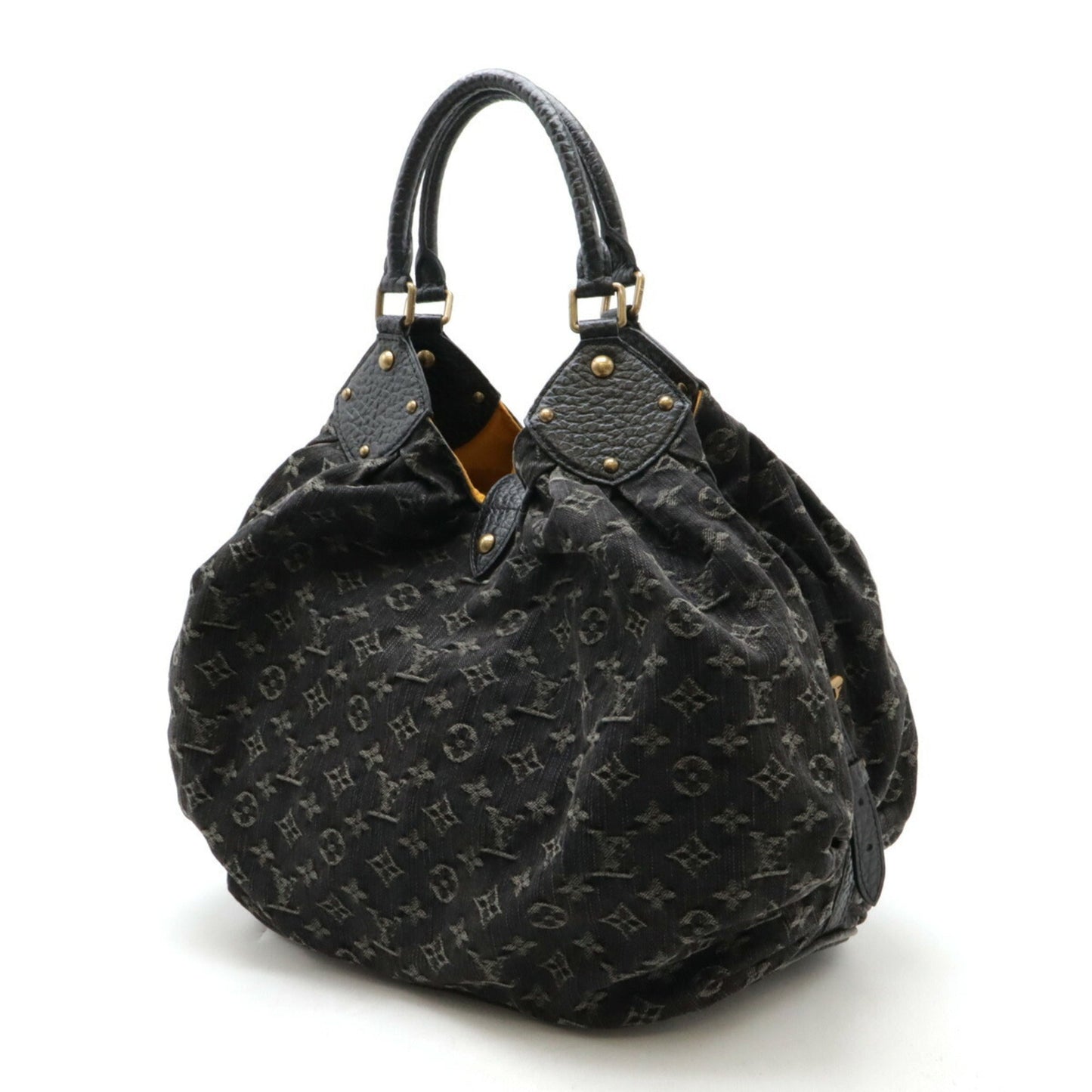 Louis Vuitton Black Noir Monogram Denim Handbag Shoulder Bag