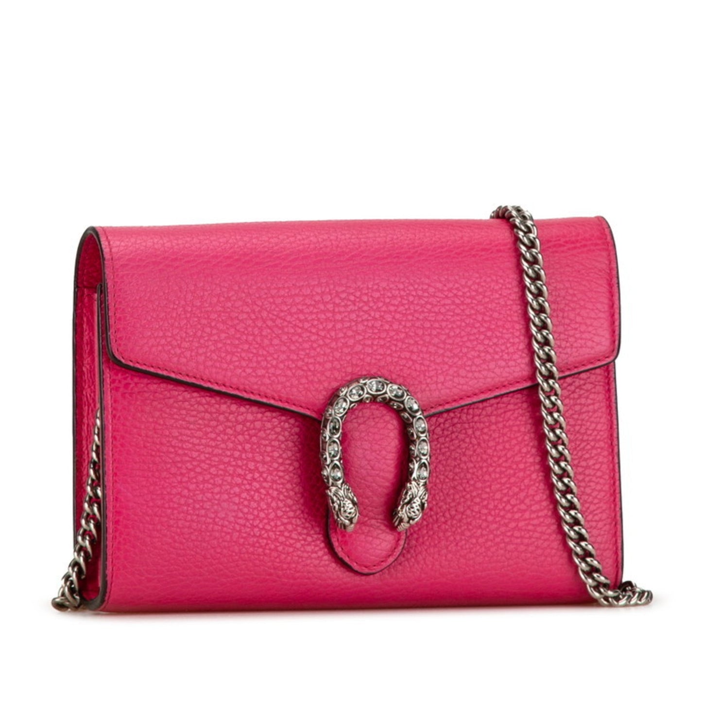 Gucci Pink Leather Chain/Shoulder Wallet