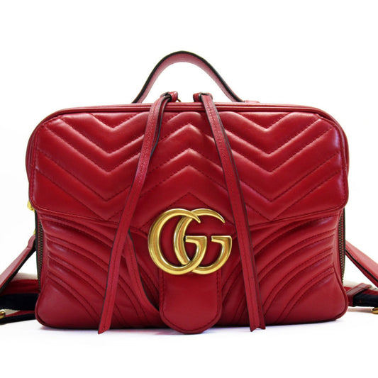 Gucci Gg Marmont Red Color Leather Shoulder Bag ()