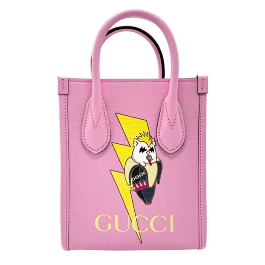 Gucci Pink Leather Handbag Shoulder Bag ()