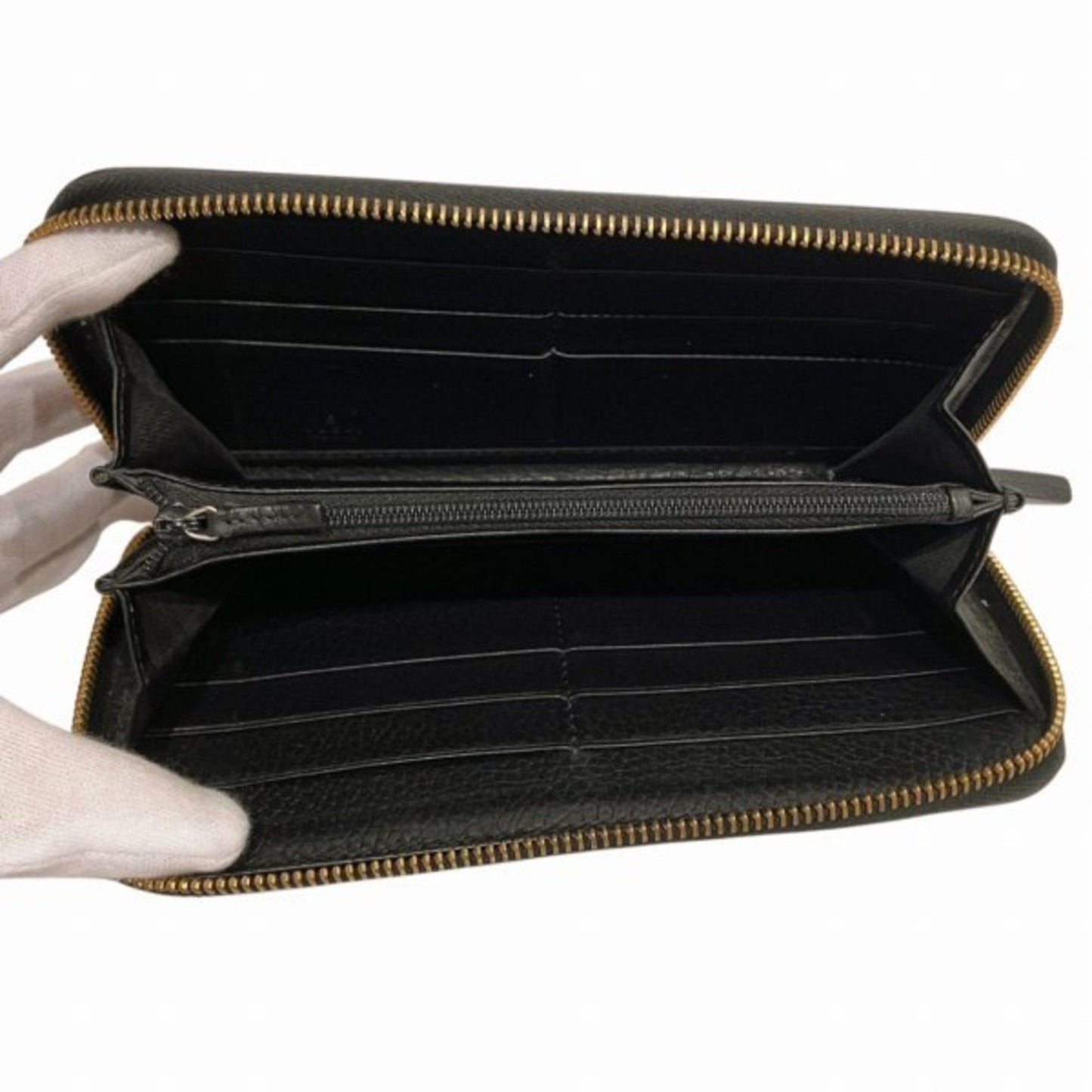 Gucci Black Leather Long Wallet (Bi-Fold)