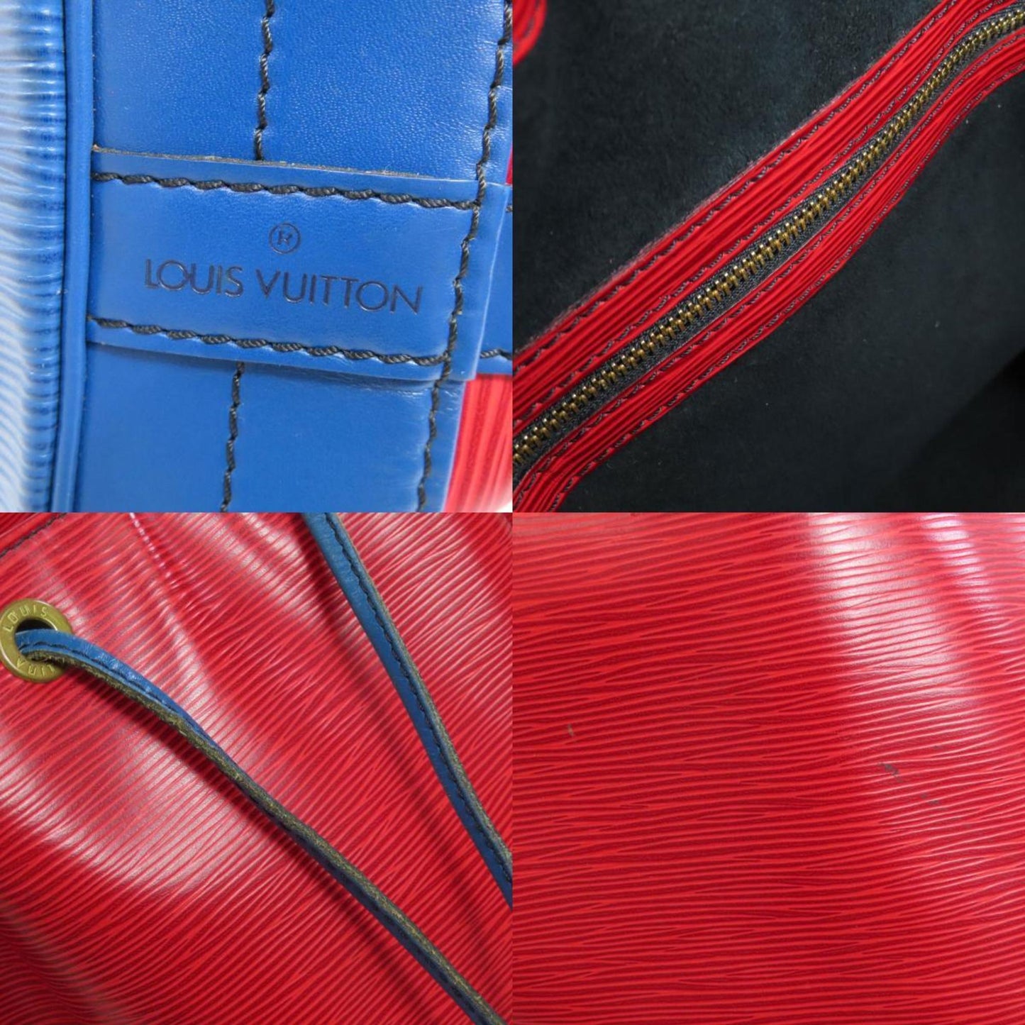 Louis Vuitton Castilian Red Toledo Blue Epi Leather Shoulder Bag