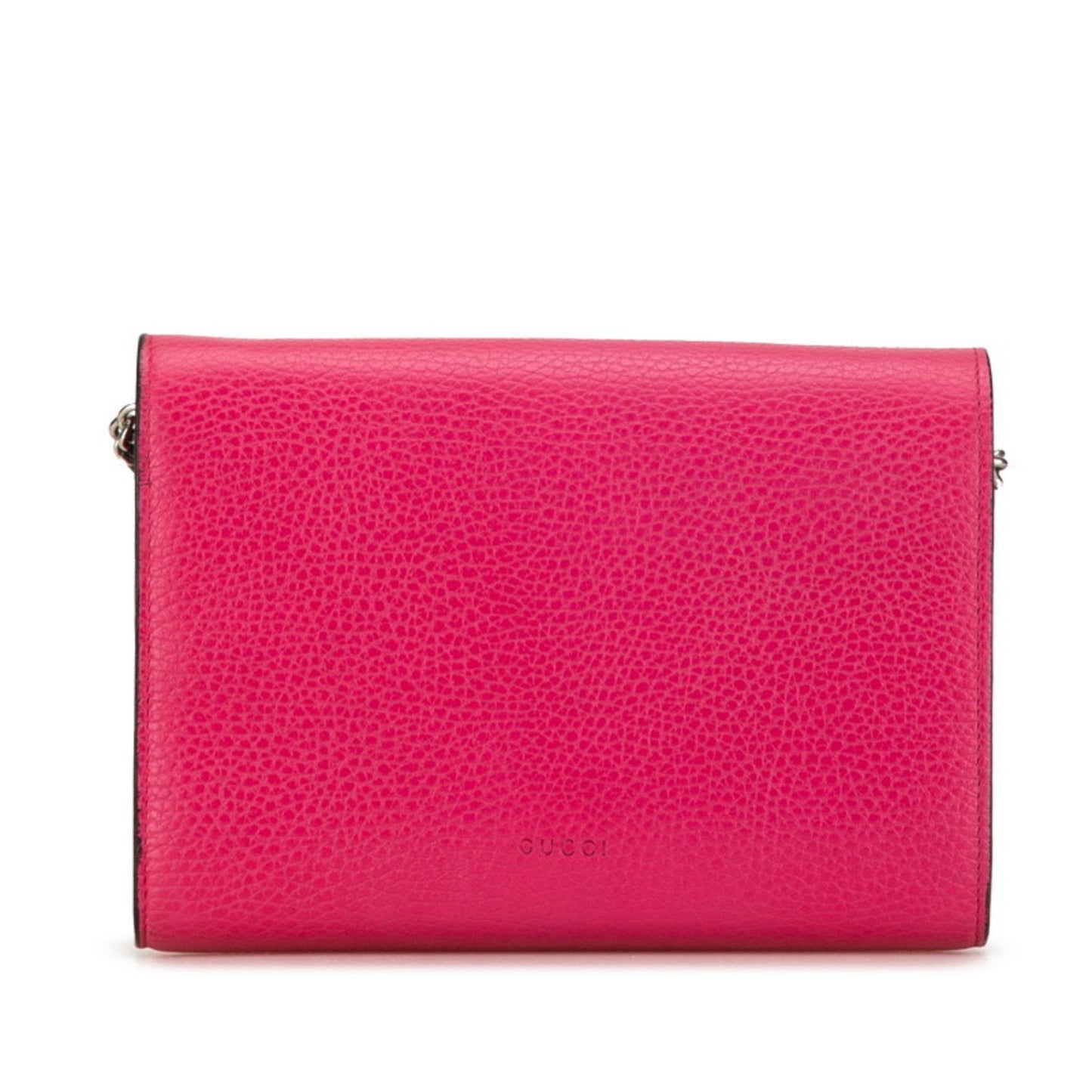 Gucci Pink Leather Chain/Shoulder Wallet